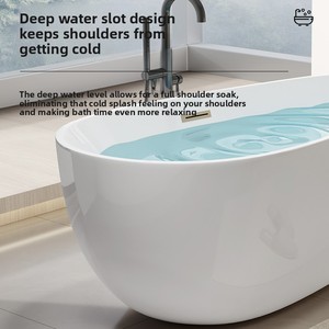 Baignoire en acrylique moderne de luxe Baignoire <span class=keywords><strong>inclinable</strong></span> autoportante pour la maison ou la villa Hôtel Centre de bien-être Utilisation Vente directe d'usine - Product Image 5