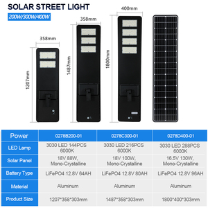 Alltop ไฟถนนที่จอดรถบนถนนพลังงานแสงอาทิตย์200W 300W 400W อลูมิเนียม IP65กันน้ำ All In <span class=keywords><strong>One</strong></span> LED SMD ไฟถนนพลังงานแสงอาทิตย์ - Product Image 2