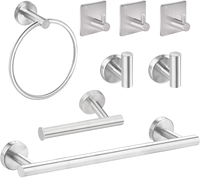 Ensemble de toilette pour hôtel HOMEDEC de qualité supérieure, écologique, en acier inoxydable 304, 8 pièces, accessoires de salle de bain à fixation murale