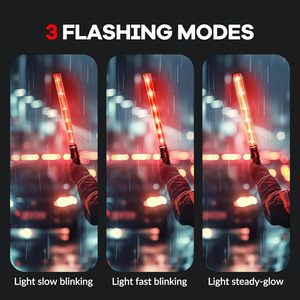 交通警告懐中電灯バトン54cmレッドグリーンPVC ABS LED安全ワッド - Product Image 6