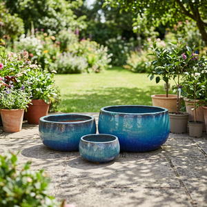 Pots de fleurs modernes en céramique pour l'extérieur, les plus vendus, ornements en poterie émaillée brillante, décorations pour la maison, artisanat, fournitures pour jardinières - Product Image 3