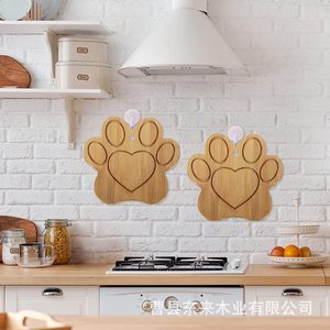 Bol en bambou pour animaux de compagnie, assiette d'alimentation en bois pour chats et chiens, plateau de service polyvalent - Product Image 4