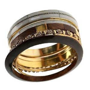 Two-Inch Wide Brass Metal Bangle Bohemian Style Gold Plated for Wedding Anniversary & Gift <b>Christian</b> Religious Symbol - Product Image 5