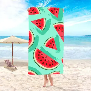 Handuk Pantai Buah Cetakan Microfiber Square Musim Panas Cepat Kering Cetakan Kustom Bebas Pasir Handuk Pantai Besar