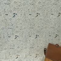 Tela Brocada Tejida con Encaje de Flores de Voile para Tela de Ojales 100% Algodón para Vestidos de Novia