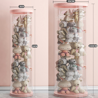 Boîte d'emballage en tube cylindrique en plastique transparent personnalisé Conteneur en tube rond transparent en plastique pour poupées