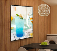 ZZFY A3 Poster LED bingkai kaca Tempered persegi panjang kotak lampu iklan konsumsi daya rendah aluminium gantung instalasi