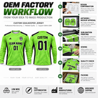 Maillot de Gardien de But Personnalisé à Manches Longues, Chemise de Football pour Gardien avec Protection Rembourrée des Coudes, Uniforme avec Nom et Numéro d'Équipe, Vente en Gros OEM