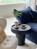 Meubles de salon de style nordique Idao, table basse ronde en noyer noir, tables d'appoint modernes en bois massif, luxe