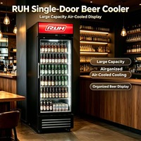 Réfrigérateur vertical de supermarché à porte vitrée pour boissons, vitrine réfrigérée pour boissons, réfrigérateur Coca-Cola à porte vitrée