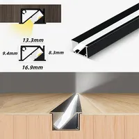 Profilé en aluminium à LED intégré Lampe d'armoire lumineuse à angle oblique de 45 degrés Lampe linéaire