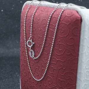 ホット販売ジュエリー925スターリングシルバーイタリアリンクチェーンカスタム1MM-2.5MMラウンドビーズ調節可能なチェーンネックレスファッションジュエリー - Product Image 3