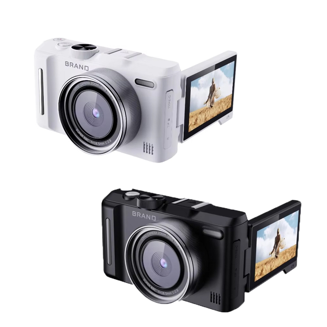 4K Mirrorless Digital Camera with Flip Screen 50MP 18X Zoom Rotatable 3" Display Autofocus Stabilized 8+ Filters CE FCC RoHS