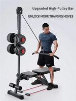 Banc de musculation multifonction avec assistant pour les sit-ups, chaise d'entraînement à domicile pour développations au banc, exercices de soulevé de bras et entraînement complet du corps