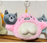Mignon nouvelle couleur correspondant petit dinosaure en peluche poupée porte-clés en peluche petit pendentif Dragon vêtements sac porte-clés