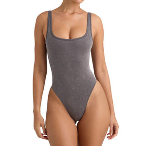 ชุดบอดี้สูทโยคะไร้ตะเข็บสำหรับผู้หญิง ยืดหยุ่นสูง คอกว้าง ผลิตจากผ้าสแปนเด็กซ์และโพลีเอสเตอร์ พร้อมแผ่นรองหน้าอก รุ่นปี 2025 - Product Image 2
