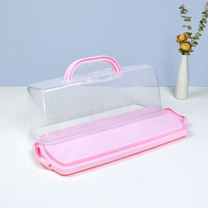 caja de pan <span class=keywords><strong>rectangular</strong></span> de plástico con asa pastel de pan contenedores para bagels panecillos baguettes - Product Image 4