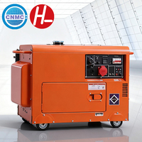 Groupe électrogène diesel silencieux haut de gamme refroidi par air 5KW-7.5KW, démarrage électrique CC, monophasé-triphasé tout-en-un, alimentation de secours domestique