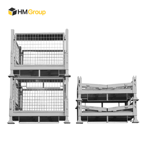 Индивидуальные сверхпрочные складные штабелируемые промышленные сетчатые металлические транспортные ящики - Product Image 2