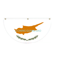 Drapeau en éventail des Comores avec boucle en cuivre, drapeau semi-circulaire, en polyester, décoration murale de cour pour fête