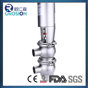 Acier inoxydable hygiénique sanitaire 304 316 Vanne d'inversion de contrôle pneumatique de soudage de type <span class=keywords><strong>LL</strong></span> à 4 voies Vanne d'inversion de débit de 2 pouces - Product Image 2