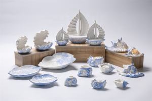 Candelabro de Cerámica Personalizado con Diseño de Conchas Marinas y Caracoles, Decoración para el Hogar, <span class=keywords><strong>Serie</strong></span> Mediterránea - Product Image 6