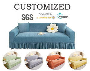 Thick Chenille <strong>Sofa</strong> Cover Full-wrap, Integrated Non-slip, Dustproof Armrest <strong>Sofa</strong> Cover, All-season Universal with Skirt - Product Image 1