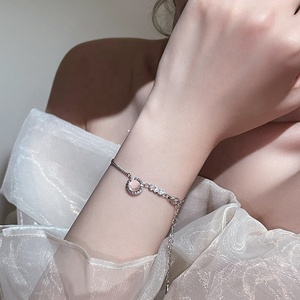 Pulsera de eslabones de burbuja de estrella elegante de plata 925, cadena fina y joyería de eslabones - Product Image 5