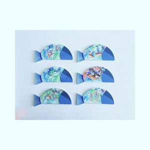 Mediterranean Pattern Fish Shape Ceramic Cork Eco-Friendly Heat Resistant <b>Trivet</b> Multi-Coloured Decorative Hot Dishes Mats Pads - Product Image 3