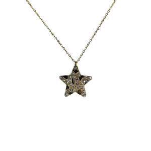 Collier avec pendentif étoile en acier inoxydable 316L plaqué or PVD, bijoux tendance - Product Image 1