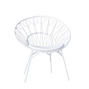 Design élégant de qualité supérieure Chaise en grillage pour salon et hall de couleur blanche Chaises en métal de qualité supérieure Forme de cuvette - Product Image 1