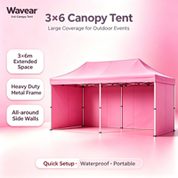 Tente de réception pliable robuste 10x20 en tissu Oxford personnalisé, imperméable, triple couche, grande tente de réception pour événements en plein air