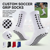 Chaussettes de football professionnelles avec logo personnalisé, antidérapantes, respirantes, en tricot, pour une performance athlétique, avec grip en silicone.