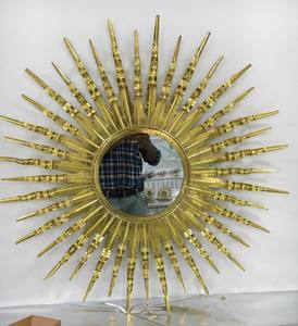 Decoración de Pared de Metal de Lujo para el Hogar, Diseño Grande, Hierro Forjado, Espejo Dorado, Productos Personalizables, Precio de Fábrica - Product Image 2