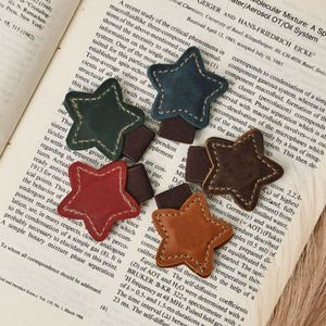 Star Shape Pu Leather Soft Magnetic Textbooks Notebook Clip Magnet Vintage Style <b>Bookmark</b> <b>Gift</b> for Read Lovers - Product Image 6