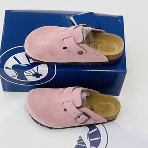 Nouvelles pantoufles de lit en liège souple Boston | Sandales en cuir de vachette véritable de style Birkenstocks | <span class=keywords><strong>Mules</strong></span> de luxe <span class=keywords><strong>orthopédiques</strong></span> unisexes - Product Image 6