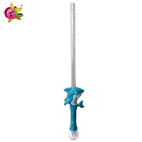 Épée LED Requin pour Enfants Unisexe avec Poignées Bicolores au Choix, Décoration de Fête en Plastique avec Boule Magique