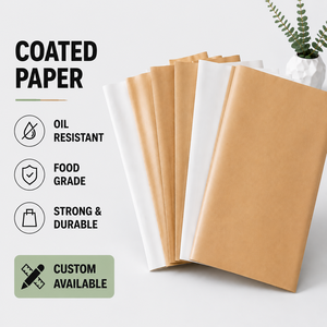 Coated Kraft <b>Paper</b> Double Side PE Coating Oil Resistant Food Grade Strong Durable Custom Available - Product Image 1