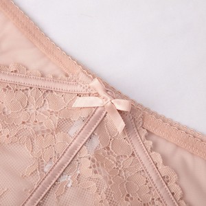 Braguitas de encaje ultrafinas y sexys con bordado hueco, lazos y cintura media, ropa interior transparente para mujer - Product Image 3