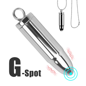 WU Gold Bullet Colgante Collar Vibrador G-Spot Clit Metal Jump Egg Magic Bullet 10 Función Collar <span class=keywords><strong>de</strong></span> <span class=keywords><strong>plata</strong></span> Vibrador - Product Image 4