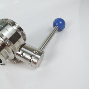 Válvula de Mariposa Manual Aohoy Dairy de 1, 1.5, 2, 3, 4 y 6 Pulgadas con Abrazadera Tri Clover de Acero Inoxidable Sanitario Grado Alimenticio SS 304 316 - Product Image 2