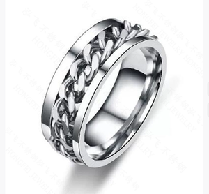 DFR04 Nuevo Anillo de Cadena de Acero Inoxidable de Moda para Hombre y Mujer, 4 Colores, Alta Calidad - Product Image 3