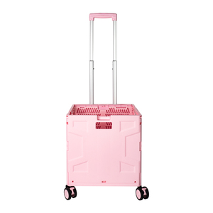 Carro de la compra plegable de 4 ruedas PP + Marco de hierro con ruedas de PU estructura de plataforma de tamaño mediano para acampar al aire libre y uso en supermercados - Product Image 3