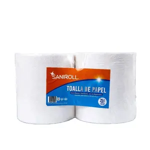 Asciugamano in fogli di tessuto a mano in rotoli tovagliolo di carta in polpa vergine mano Jumbo Roll Tissue 2 veli carta igienica bianca senza carta 1/2 veli