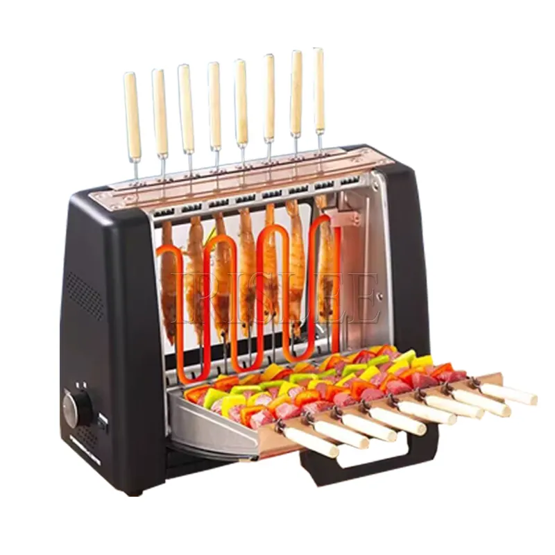 Macchina elettrica per Kebab senza fumo in acciaio inossidabile macchina per la produzione di spiedini di Kebab rotante per carne barbecue verticale