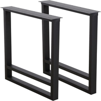 Pieds de table carrés en acier inoxydable en forme de T, style industriel contemporain, pour extérieur, cadre noir, installation facile, DIY, mobilier de bureau