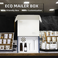 Boîte d'expédition au design unique, boîte pliante en carton ondulé personnalisée pour l'emballage de pots à bougies avec insert en carton