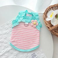 Camisole rayée style bonbon pour animaux de compagnie, légère et aérée pour l'été, idéale pour les chiens de petite taille comme les Teddy, Pomeranian et Bichon Frisé