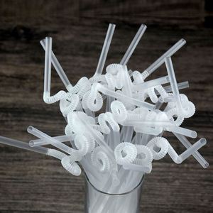 Creative Curly Biodegradable <b>Degradable</b> Disposable Straws Flexible <b>Plastic</b> Drinking Straws for Cocktails Wine Parties Bars - Product Image 4