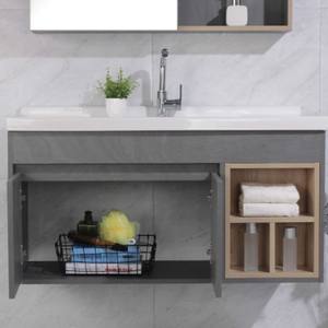 Lavabo en céramique de bonne qualité, évier, meuble de salle de bain au <span class=keywords><strong>sol</strong></span>, panneau écologique, vanité de salle de bain murale avec miroir - Product Image 5